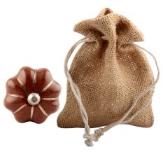 Dark Brown With Silver Line Medium Ceramic Melon Wine Stopper
