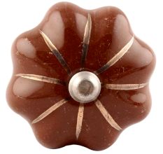 Dark Brown With Silver Line Medium Ceramic Melon Wine Stopper