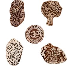 Set of 5 Piece New Mix Wooden Printing Blocks