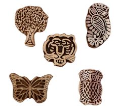 Set of 5 Piece New Mix Wooden Printing Blocks
