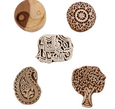 Set of 5 Piece New Mix Wooden Printing Blocks