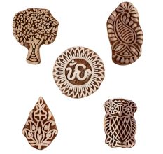 Set of 5 Piece New Mix Wooden Printing Blocks