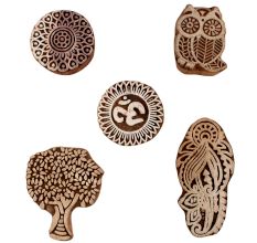 Set of 5 Piece New Mix Wooden Printing Blocks