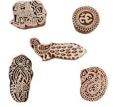 Set of 5 Piece New Mix Wooden Printing Blocks