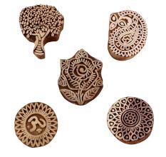 Set of 5 Piece New Mix Wooden Printing Blocks