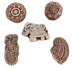 Set of 5 Piece New Mix Wooden Printing Blocks