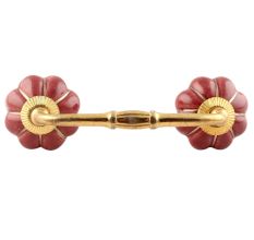 Cherry Golden Line Ceramic Melon Bridge Handle