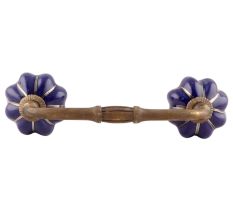 Navy Blue With Silver Line Medium Ceramic Bridge Handle
