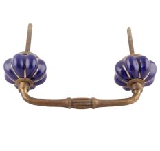 Navy Blue With Silver Line Medium Ceramic Bridge Handle
