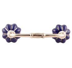 Navy Blue With Silver Line Medium Ceramic Bridge Handle