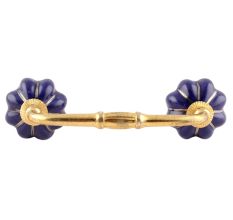 Navy Blue With Silver Line Medium Ceramic Bridge Handle