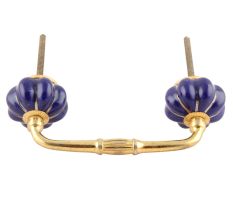 Navy Blue With Silver Line Medium Ceramic Bridge Handle