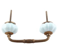 Solid Sky Blue Ceramic Melon Bridge Handles