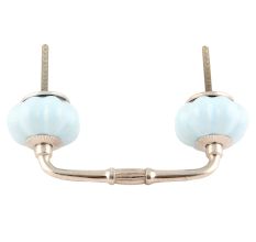 Solid Sky Blue Ceramic Melon Bridge Handles