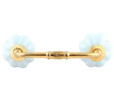 Solid Sky Blue Ceramic Melon Bridge Handles