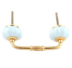 Solid Sky Blue Ceramic Melon Bridge Handles