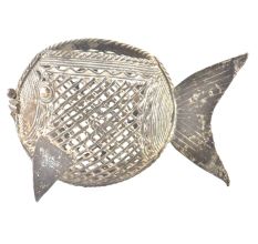 Brass Tribal Fish Pen Stand Napkin Holder