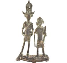 Tribal Brass Dancing Couple Figurine
