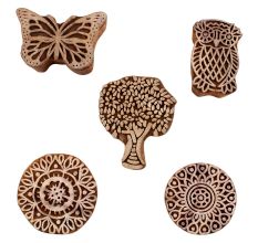 Set of 5 Piece New Mix Wooden Printing Blocks