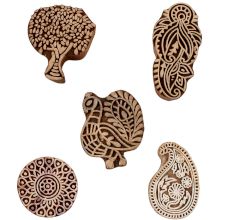 Set of 5 Piece New Mix Wooden Printing Blocks