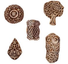 Set of 5 Piece New Mix Wooden Printing Blocks