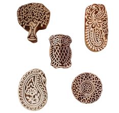 Set of 5 Piece New Mix Wooden Printing Blocks