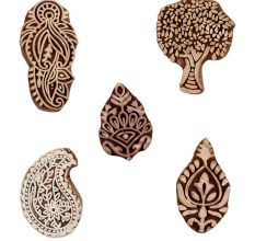 Set of 5 Piece New Mix Wooden Printing Blocks