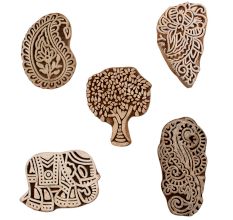 Set of 5 Piece New Mix Wooden Printing Blocks
