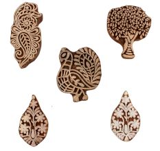 Set of 5 Piece New Mix Wooden Printing Blocks
