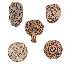 Set of 5 Piece New Mix Wooden Printing Blocks