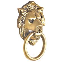 Brass Lion Face Door Knocker