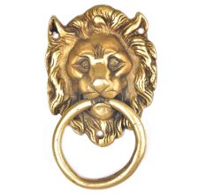 Brass Regal Lion Head Door Knocker