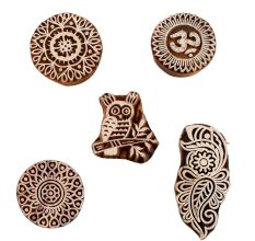 Set of 5 Piece New Mix Wooden Printing Blocks