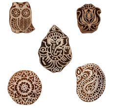 Set of 5 Piece New Mix Wooden Printing Blocks