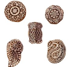 Set of 5 Piece New Mix Wooden Printing Blocks