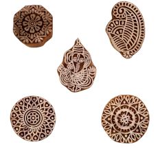 Set of 5 Piece New Mix Wooden Printing Blocks
