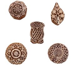 Set of 5 Piece New Mix Wooden Printing Blocks