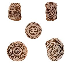 Set of 5 Piece New Mix Wooden Printing Blocks