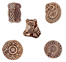 Set of 5 Piece New Mix Wooden Printing Blocks