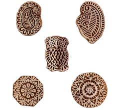 Set of 5 Piece New Mix Wooden Printing Blocks