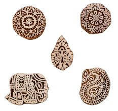 Set of 5 Piece New Mix Wooden Printing Blocks