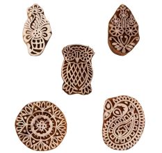 Set of 5 Piece New Mix Wooden Printing Blocks