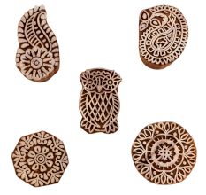 Set of 5 Piece New Mix Wooden Printing Blocks
