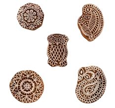 Set of 5 Piece New Mix Wooden Printing Blocks
