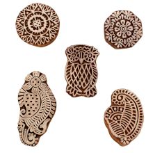 Set of 5 Piece New Mix Wooden Printing Blocks