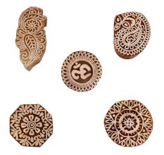 Set of 5 Piece New Mix Wooden Printing Blocks