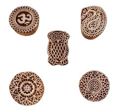 Set of 5 Piece New Mix Wooden Printing Blocks