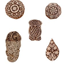 Set of 5 Piece New Mix Wooden Printing Blocks