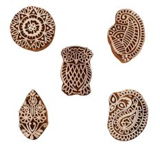 Set of 5 Piece New Mix Wooden Printing Blocks