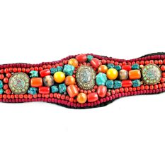 Himalayan Coral AND Turquoise Beaded Belt
